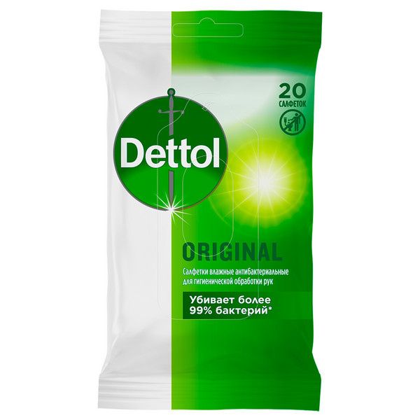 фото упаковки Dettol Салфетки влажные антибактериальные