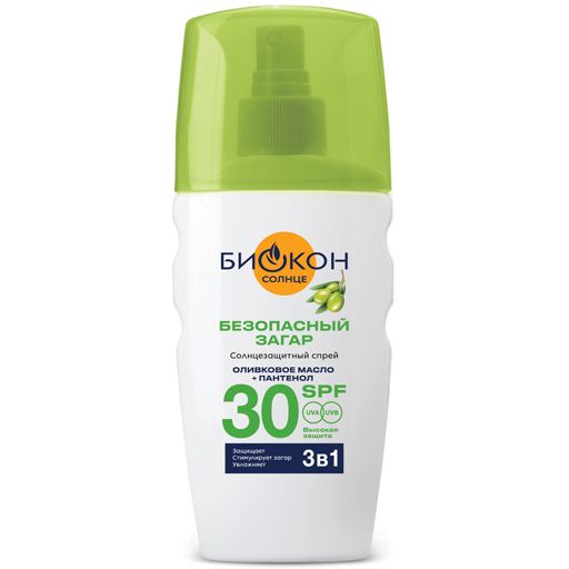 фото упаковки Биокон Солнце Спрей для безопасного загара SPF30