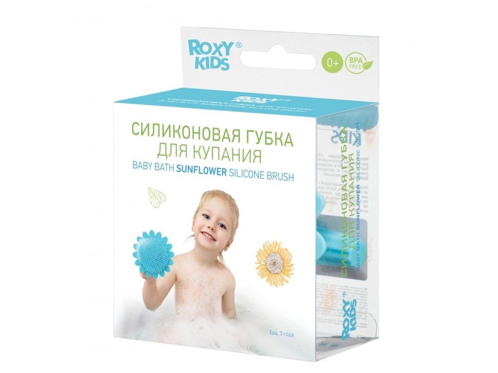 фото упаковки Roxy-kids Силиконовая губка для купания Sunflower