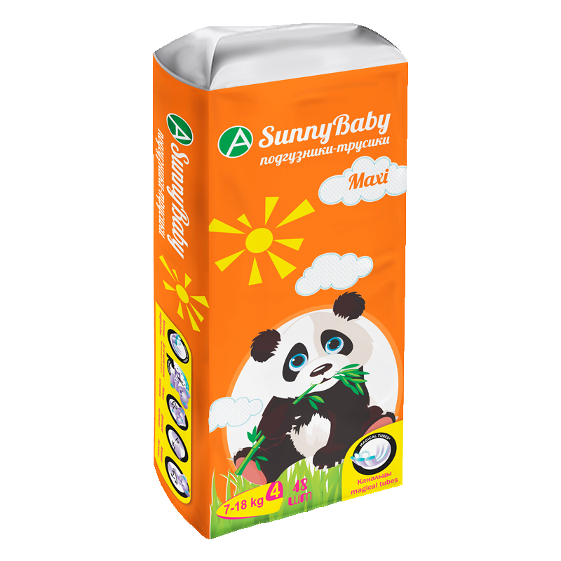 Sunnybaby Подгузники-трусики детские maxi, 7-18 кг, 48 шт.