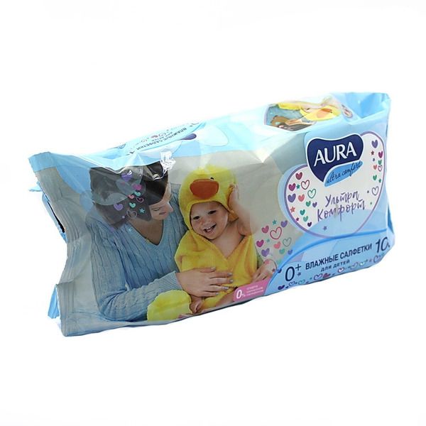 фото упаковки Aura Ultra Comfort салфетки влажные детские