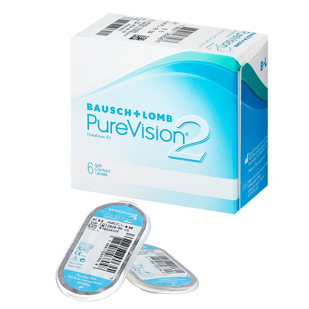 Bausch&Lomb PureVision 2 Контактные линзы плановой замены, BC=8.6 d=14.0, D(-3.75), 6 шт.