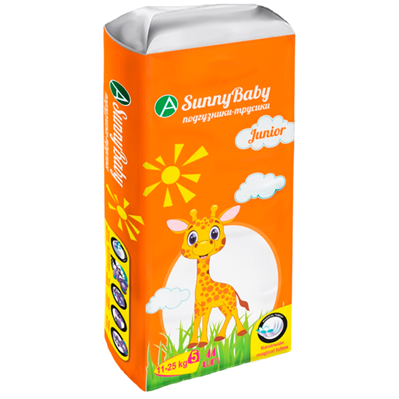 Sunnybaby Подгузники-трусики детские Junior, 11-25 кг, р.5, 44 шт.