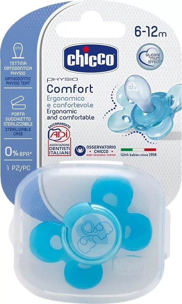 фото упаковки Chicco Physio Comfort Пустышка силиконовая слоники