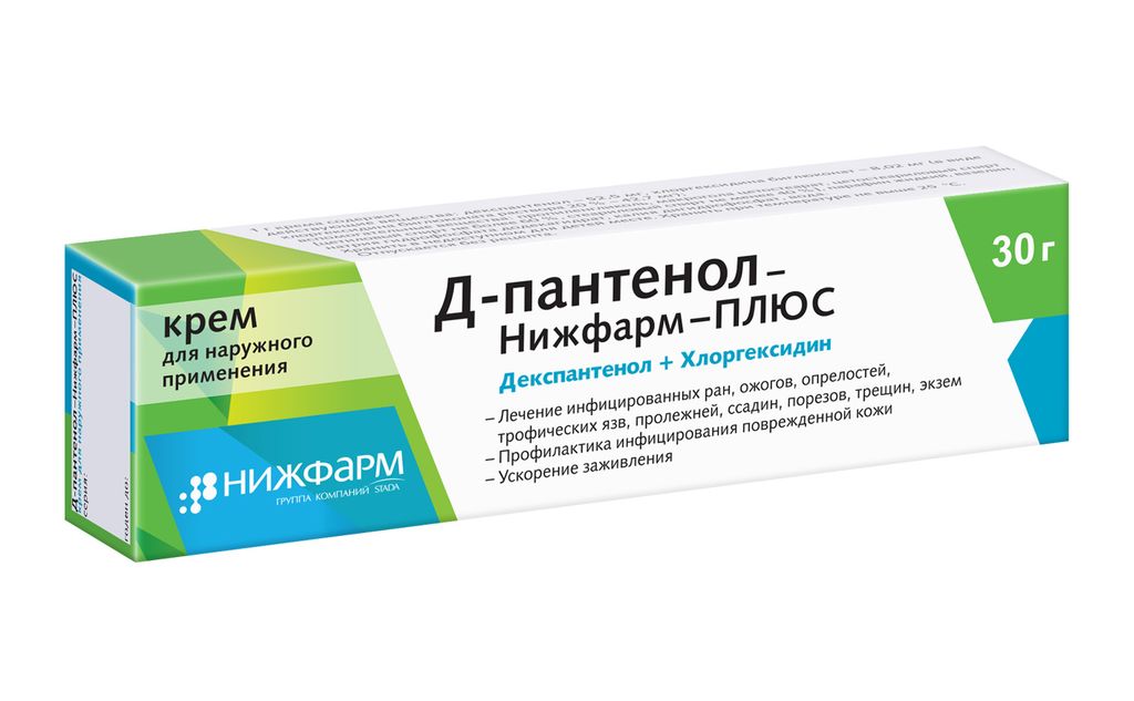 Д-пантенол-Нижфарм Плюс, крем для наружного применения, 30 г, 1 шт.