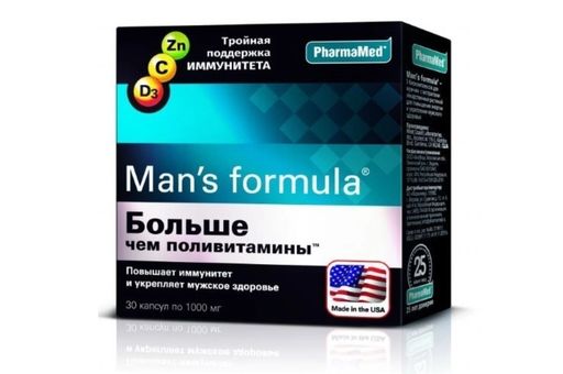 Man's formula Больше чем поливитамины, 1 г, капсулы, 30 шт.