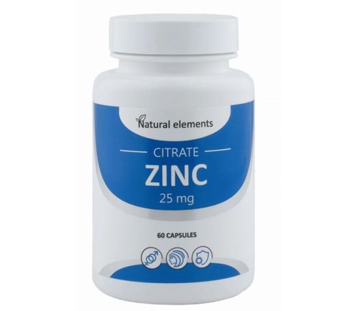 Natural elements Цитрат Цинка, 25 мг, капсулы, 60 шт.