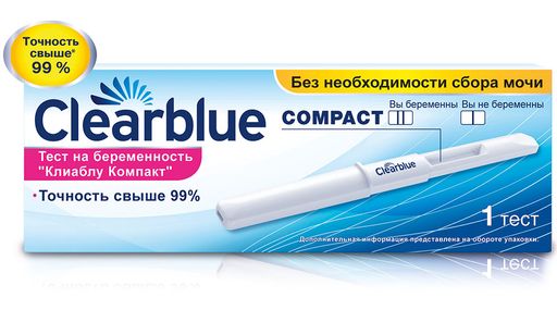 Clearblue Compact Тест на беременность, тест-полоска, 1 шт.