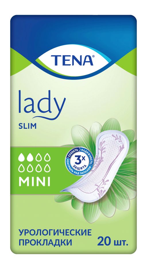 Прокладки урологические Tena Lady Slim Mini, прокладки урологические, 2 капли, 20 шт.