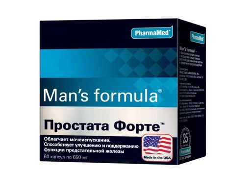 Man's formula Простата Форте, 650 мг, капсулы, 60 шт.