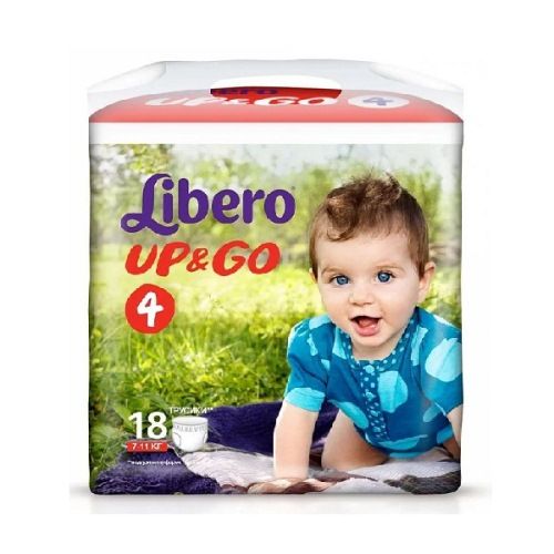 Подгузники-трусики детские Libero Up&Go, 7-11 кг, р. 4, 18 шт.