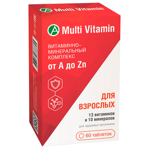 Multi Vitamin Комплекс от А до Zn для взрослых, таблетки, 60 шт.