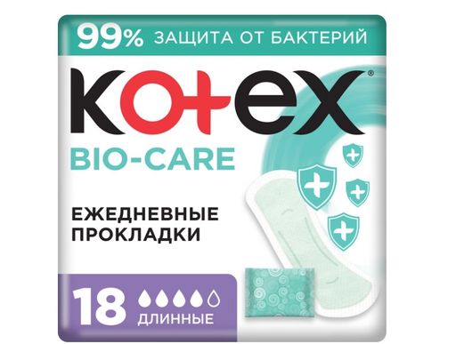 Kotex Antibacterial Прокладки ежедневные длинные, 18 шт.