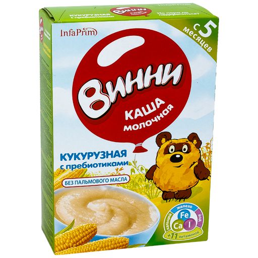 Винни Каша молочная кукурузная, каша детская молочная, 200 г, 1 шт.