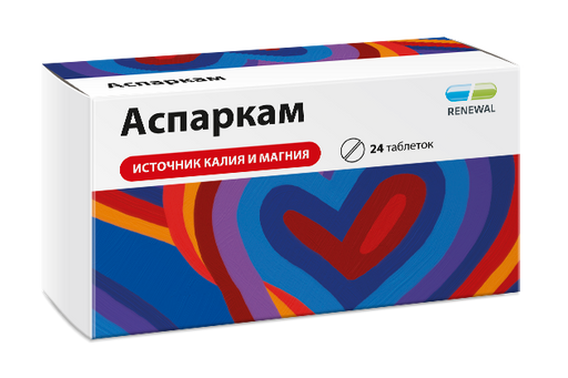Аспаркам, таблетки, 24 шт.