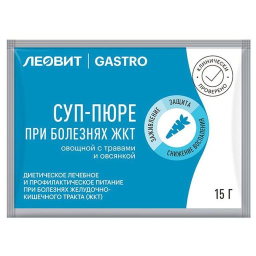 Леовит Gastro суп-пюре овощной с травами и овсянкой, 15 г, 1 шт.