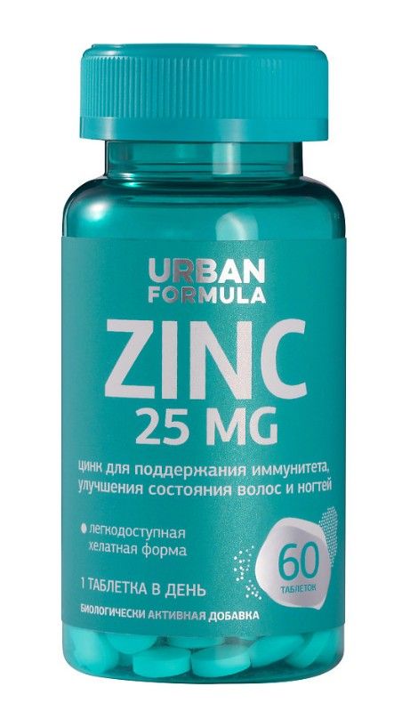 Urban Formula Zinc Цинк хелат, таблетки, 60 шт.
