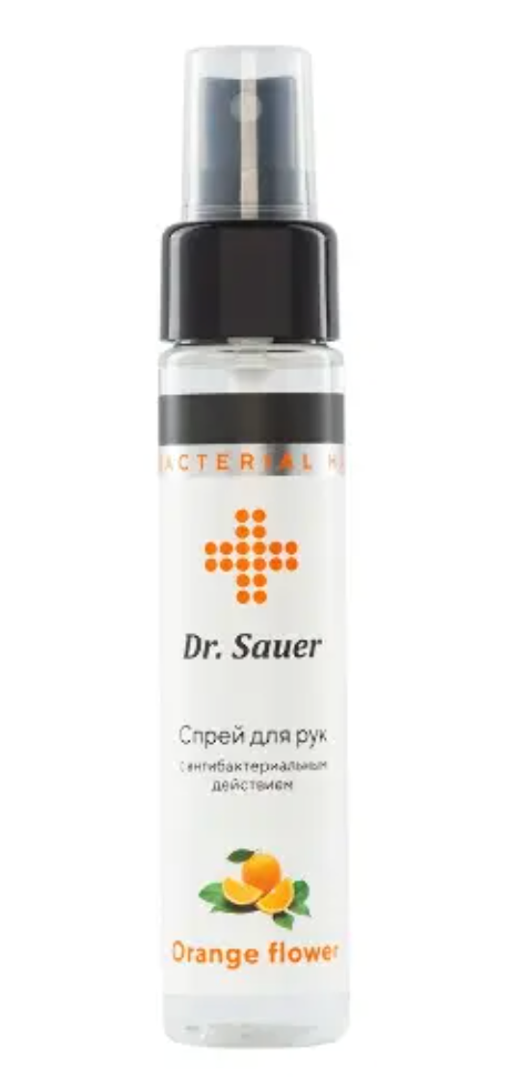 Dr Sauer Спрей для рук антибактериальный, 75 %, спрей для местного применения, цветки апельсина, 60 мл, 1 шт.