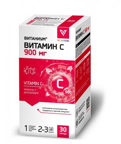 Витамин С 900 Витаниум, 900 мг, капсулы, 30 шт.